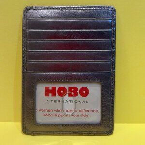 NEW Hobo Leather Pewter Silver Wallet ID Card Case Coin Purse NWT